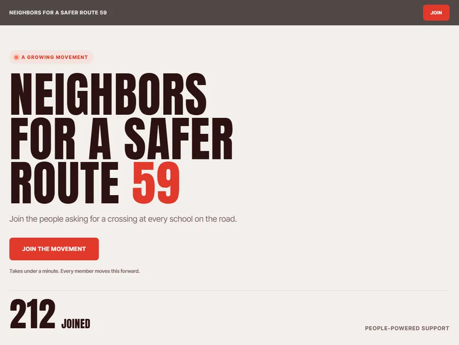 A movement page: Neighbors for a safer Route 59